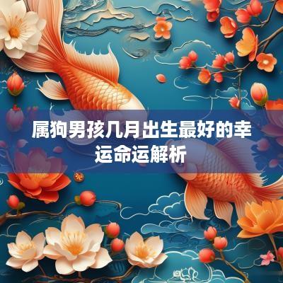 属狗男孩几月出生最好的幸运命运解析
