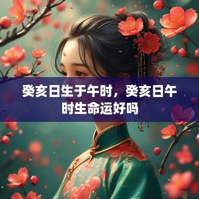 癸亥日生于午时，癸亥日午时生命运好吗