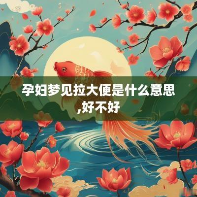 孕妇梦见拉大便是什么意思,好不好