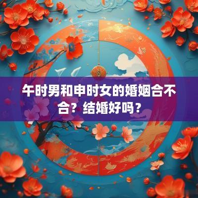 午时男和申时女的婚姻合不合？结婚好吗？