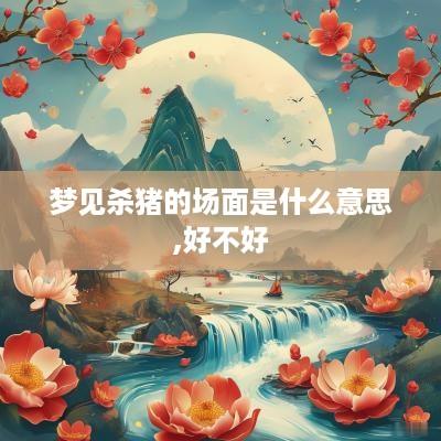 梦见杀猪的场面是什么意思,好不好