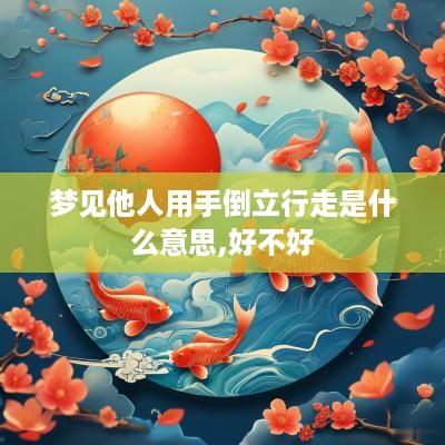 梦见他人用手倒立行走是什么意思,好不好