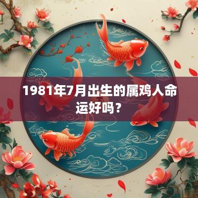 1981年7月出生的属鸡人命运好吗？