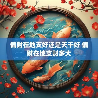 偏财在地支好还是天干好 偏财在地支财多大