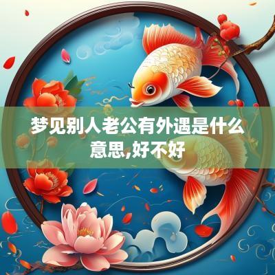 梦见别人老公有外遇是什么意思,好不好