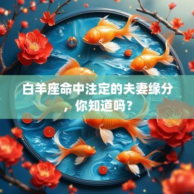 白羊座命中注定的夫妻缘分，你知道吗？