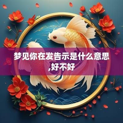 梦见你在发告示是什么意思,好不好