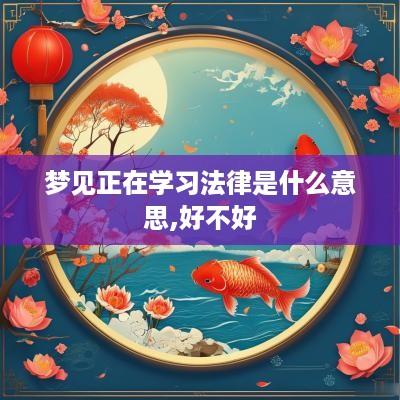 梦见正在学习法律是什么意思,好不好