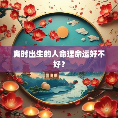 寅时出生的人命理命运好不好？