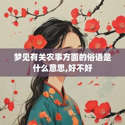 梦见有关农事方面的俗语是什么意思,好不好