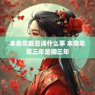 本命年最忌讳什么事 本命年背三年是哪三年