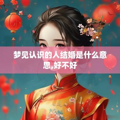 梦见认识的人结婚是什么意思,好不好