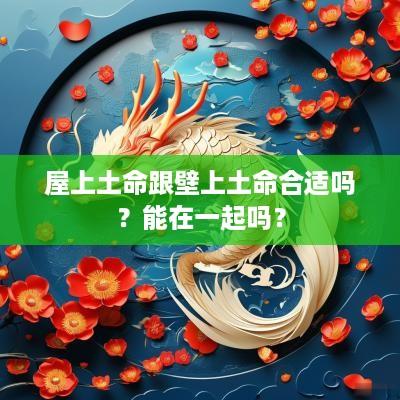屋上土命跟壁上土命合适吗？能在一起吗？
