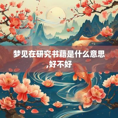 梦见在研究书藉是什么意思,好不好