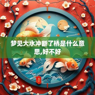 梦见大水冲断了桥是什么意思,好不好