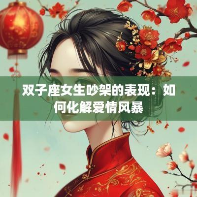 双子座女生吵架的表现：如何化解爱情风暴