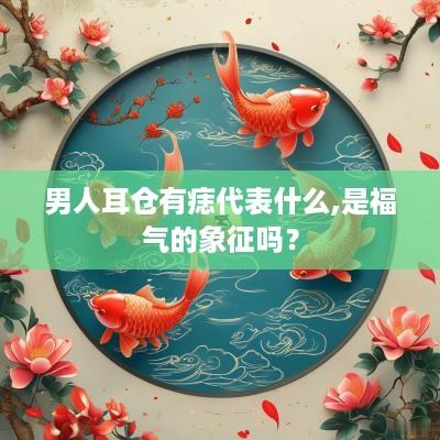 男人耳仓有痣代表什么,是福气的象征吗？