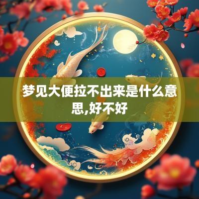梦见大便拉不出来是什么意思,好不好
