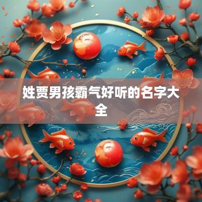 姓贾男孩霸气好听的名字大全