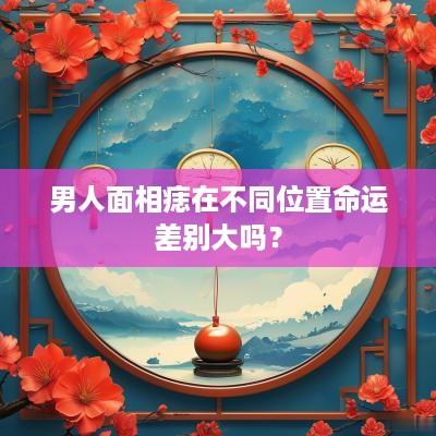 男人面相痣在不同位置命运差别大吗？