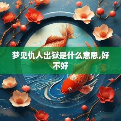 梦见仇人出狱是什么意思,好不好