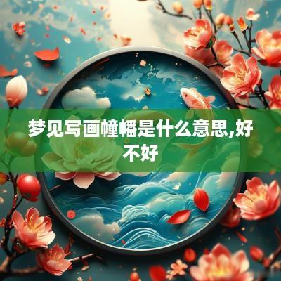 梦见写画幢幡是什么意思,好不好