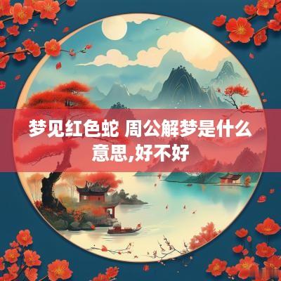 梦见红色蛇 周公解梦是什么意思,好不好