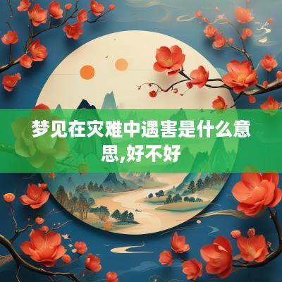 梦见在灾难中遇害是什么意思,好不好