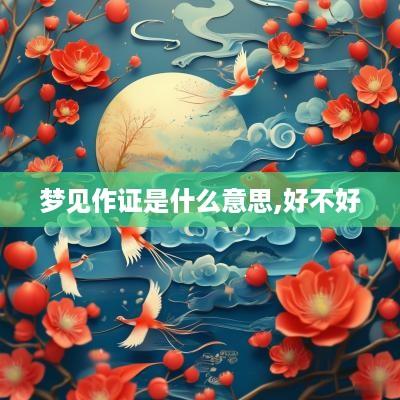 梦见作证是什么意思,好不好