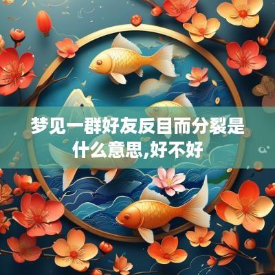 梦见一群好友反目而分裂是什么意思,好不好