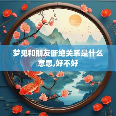 梦见和朋友断绝关系是什么意思,好不好