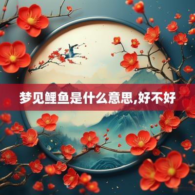 梦见鲤鱼是什么意思,好不好