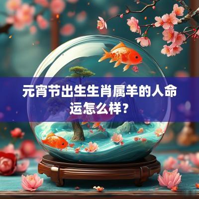 元宵节出生生肖属羊的人命运怎么样？