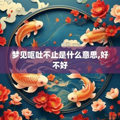 梦见呕吐不止是什么意思,好不好