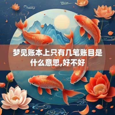 梦见账本上只有几笔账目是什么意思,好不好
