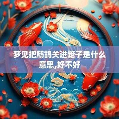 梦见把鹧鸪关进笼子是什么意思,好不好