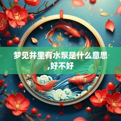 梦见井里有水泵是什么意思,好不好