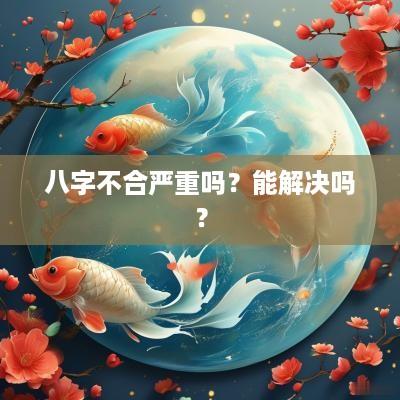 八字不合严重吗？能解决吗？