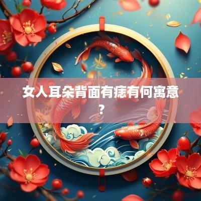 女人耳朵背面有痣有何寓意？