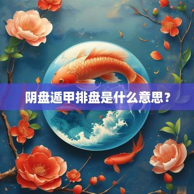 阴盘遁甲排盘是什么意思？
