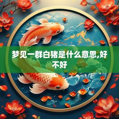 梦见一群白猪是什么意思,好不好