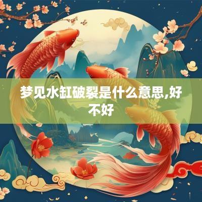 梦见水缸破裂是什么意思,好不好