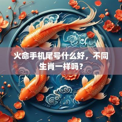 火命手机尾号什么好，不同生肖一样吗？