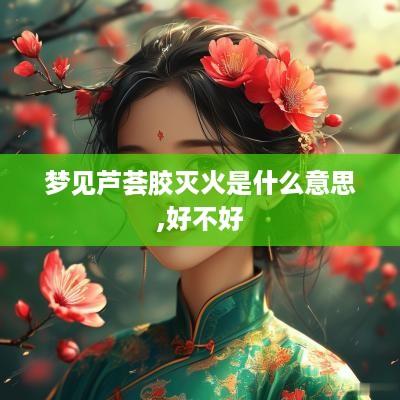 梦见芦荟胶灭火是什么意思,好不好