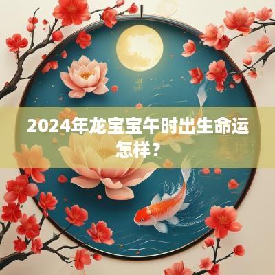 2025年龙宝宝午时出生命运怎样？