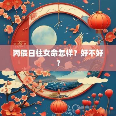 丙辰日柱女命怎样？好不好？