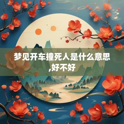 梦见开车撞死人是什么意思,好不好