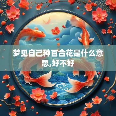 梦见自己种百合花是什么意思,好不好