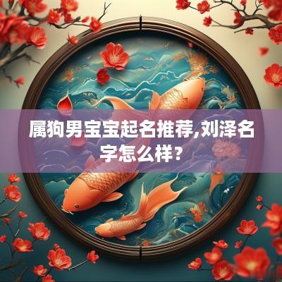 属狗男宝宝起名推荐,刘泽名字怎么样？