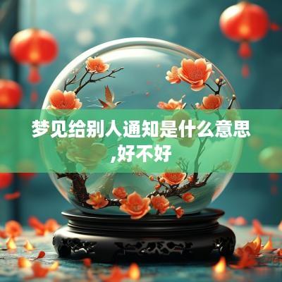 梦见给别人通知是什么意思,好不好